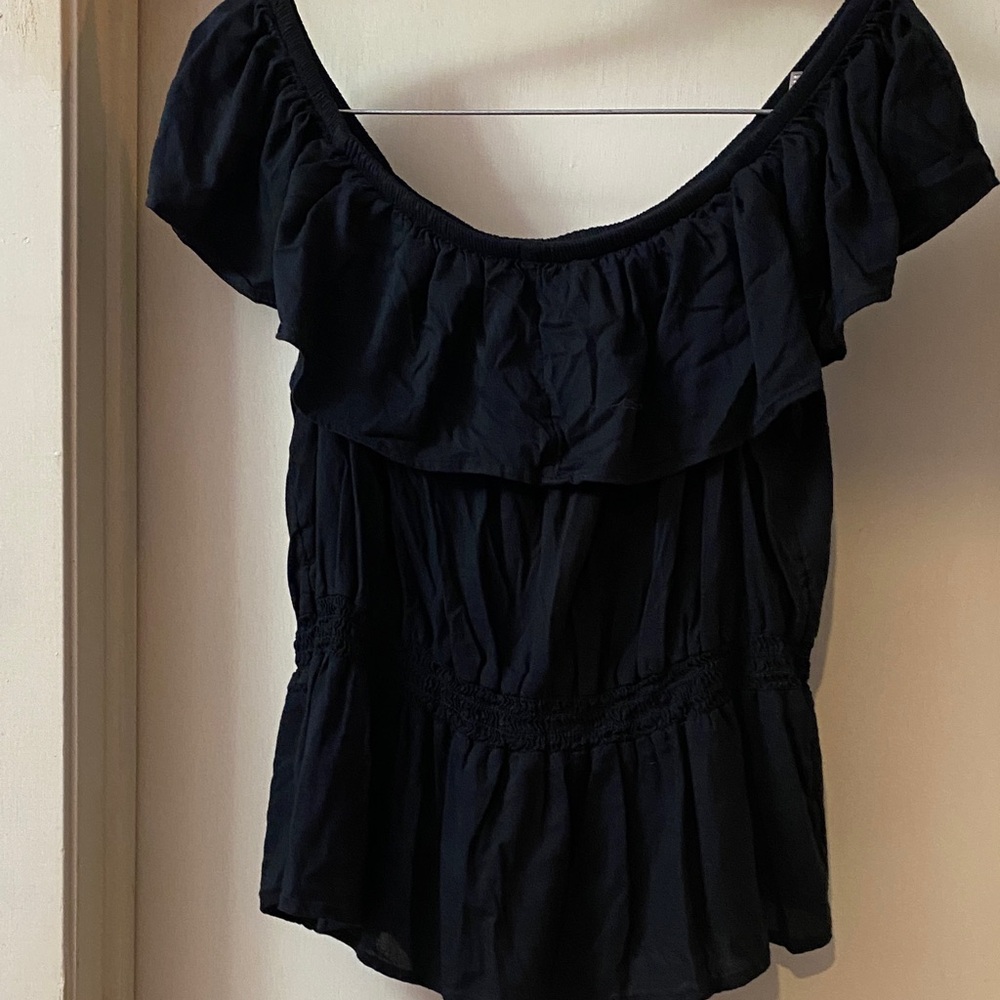 Old Navy Black Off-Shoulder Blouse size XL - Picture 4 of 5